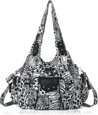 Angel Kiss Purses for Women Soft PU Leather Large Hobo Bags for Women Shoulder Bag, B-black