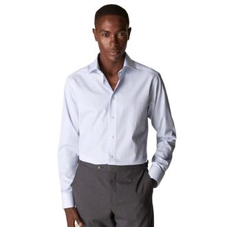 Eton Heren, Overhemden, Blauw, Maat: L Katoen