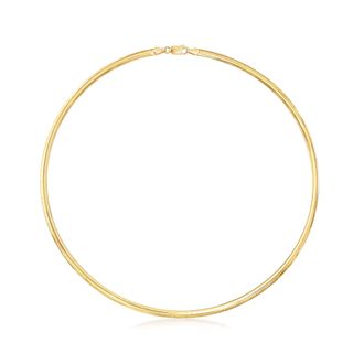 Ross-Simons Italian 4mm 18kt Gold Over Sterling Omega Necklace
