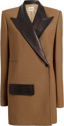 Khaite The Jacobson asymmetric blazer - women - Viscose/Cupro/Polyamide/Lamb Skin - 2 - Brown