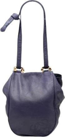 Loewe Pre-owned Shoulder Bags, female, Purple, Size: ONE SIZE Pre-owned Leather Shoulder Bag