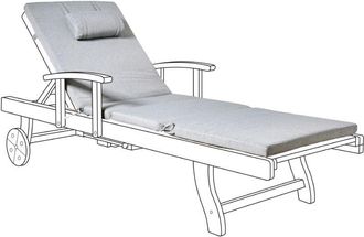 Beliani Coj&iacute;n Para Tumbona De Exterior Lino De Poli&eacute;ster Gris Jaspeado Toscana/java/amantea