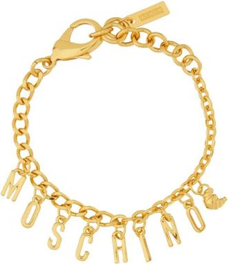 Moschino Goudkleurige Logo Bedelarmband - Dames - Armbanden - Geel - M - Accessoires