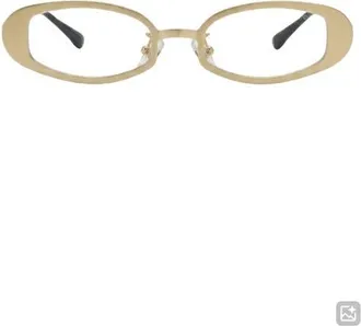 Fifth and Ninth Kylie 51mm Oval Blue Light Blocking Glasses in Gold/clear at Nordstrom