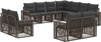 vidaXL Conjunto De Sof&aacute;s De Jard&iacute;n 11 Uds. Gris Y Gris Oscuro Vidaxl