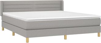 vidaXL Vidaxl - Cama Box Spring Con Colch&oacute;n Tela Gris Claro 160x200 Cm