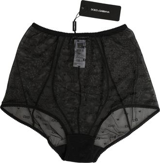 Dolce & Gabbana Black Nylon Stretch Slip Girdle Panty Womens Underwear
