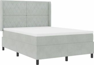 vidaXL Vidaxl - Cama Tipo Box Spring Gris Claro 140 X 190 Cm Terciopelo