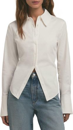 Favorite Daughter The Dont Waist Time Lace-Up Shirt in Bright White at Nordstrom, Size X-Large