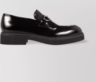 Ferragamo horsebit chunky sole leather loafers