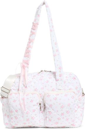 Madden Girl Quilted Duffle Bag in Pink Ditsy at Nordstrom Rack