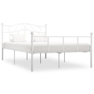 vidaXL Vidaxl - Estructura Cama Sin Colch&oacute;n Con Cabecero Metal Blanco 160x200cm