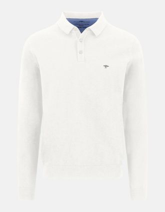 Fynch-Hatton Mens Polo Collar Fine Knit Cotton Sweater New Off-White - Brown - Size: 38