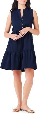 Nic+Zoe Tia Tiered Sleeveless Stretch Cotton Dress in Dark Indigo at Nordstrom Rack, Size Xx-Large