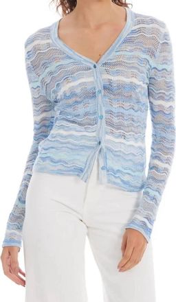 Allison New York Colleen Cardigan In Blue Space Dye