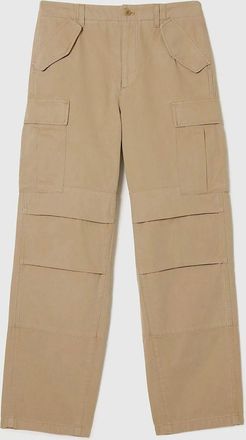 Lacoste Mens Straight-Fit Cargo Pants - Cream - Size: 33 inch
