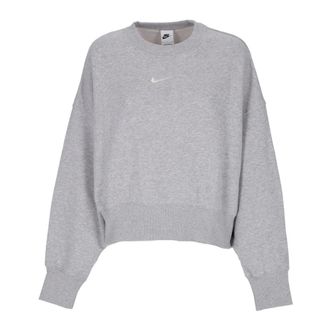 Nike Cropped Crewneck Sweatshirt Phoenix Fleece - Dames - Sportshirts - Grijs - L - Katoen - Fitness