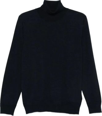 Barena Maglione in lana merino a collo alto - Blu