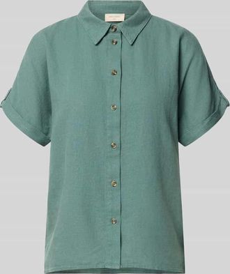 Freequent Relaxed Fit Bluse aus Leinen-Viskose-Mix Modell Lava in Gruen, Gr&ouml;&szlig;e XXL