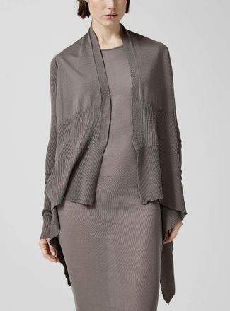 Rick Owens Womens Long pure virgin wool blue cardigan