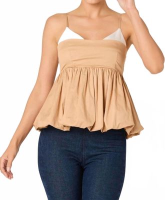 Astr Alon Sweetheart Neck Top In Beige