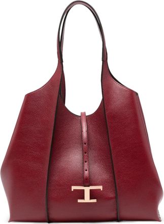 Tod's T-logo leather shoulder bag - Red