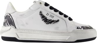 Zadig&Voltaire Witte Leren Fly Wings Sneakers - Dames - Sneakers - Wit - 36 EU - Leer - Schoenen