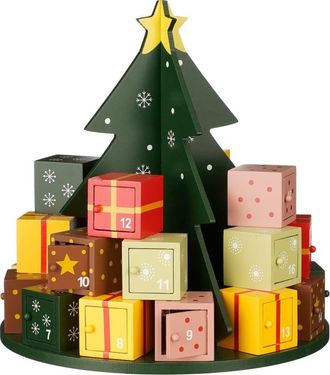 MiCa Decorations Calendario de adviento Verde H30xB27.5xL27.5cm