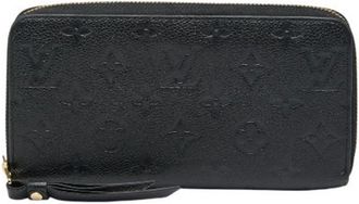 Louis Vuitton Black Noir Leather Long Wallet (Bi-Fold) (Pre-Owned)