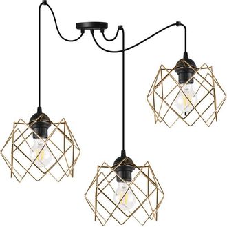 OEM L&aacute;mpara Colgante Stella Spider Pantalla Dorada De 3 Platos E27
