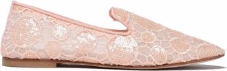 Giancarlo Abbigliamento Pink Sequin Mesh Flats