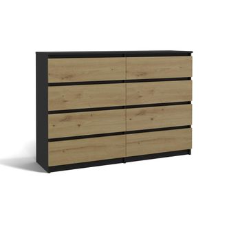 OEM C&oacute;moda Grande De 8 Cajones, Antracita/roble Artesanal, Moderna, Para Dormitorio, Sala De Estar O Habitaci&oacute;n Infantil