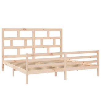 Berkfield Home Beautiful Bed Frame Solid Wood Pine 200x200 cm in Light Tan