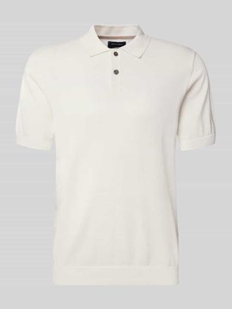 Christian Berg Regular Fit Poloshirt in Strick-Optik in Offwhite, Gr&ouml;&szlig;e 3XL