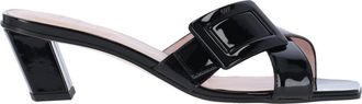 Roger Vivier Black Belle Vivier Leather Skyscraper Mules