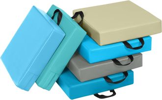 Costway Costway - Juego De 6 Pizas Cojines Para Ni&ntilde;os Con Asa Y Cremallera Cojines De Suelo Cojines De Asiento Multicolor Para Habitaciones Infantiles Y Guard
