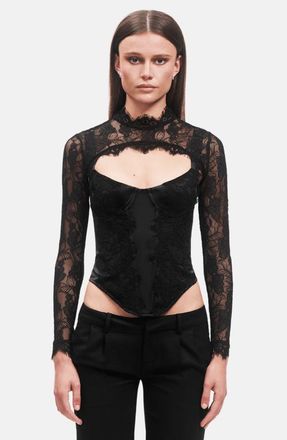 OW Collection Brisa Corset Top in Black at Nordstrom, Size Medium