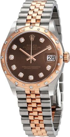 Rolex Datejust 31 Chocolate Diamond Dial Automatic Ladies Steel and 18kt Pink Gold Jubilee Watch 278341CHDJ