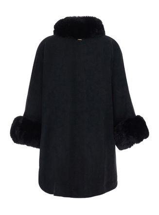 Twinset Faux Fur-Trimmed Coat - Black