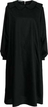 Raf Simons rounded-collar midi dress - women - Virgin Wool - 34 - Black