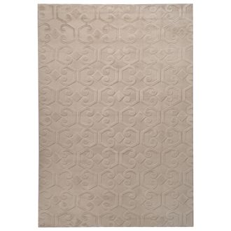 Beliani Alfombra Rectangular Decorativa De Jacquard 160 X 230 Cm Beige Gannett