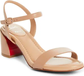Christian Louboutin Jane Block Heel Sandal in Blush/blush at Nordstrom, Size 36.5