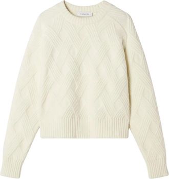Lanvin Maglione in lana a trecce - - Knitwear - Uomo - Giallo - S