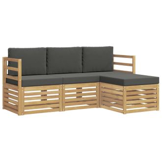 vidaXL Conjunto De Sof&aacute;s De Exterior 4 Pcs Blanco Y Antracita Vidaxl