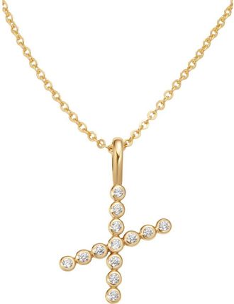 Made by Mary CZ Poppy Initial Necklace in Gold Vermeil Initial X at Nordstrom