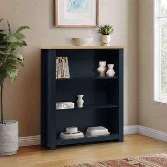 Birlea Highgate 3 Tier Bookshelf Bookcase Navy Blue