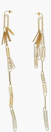 Off-white Maxi Paperclip-Shaped Earrings In Gold Effect size One Size