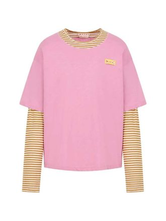 Marni gestreept logo-T-shirt