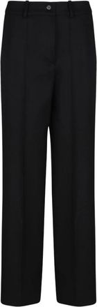 P.A.R.O.S.H. Zwarte op maat gemaakte broek met zakken - Dames - Straight fit broeken - Zwart - S - Broeken