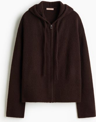 H&M Gestrickte Hoodiejacke - Brown